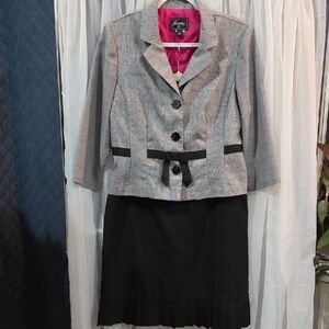 #56 Sweet Suit Grey Jacket And Skirt Set